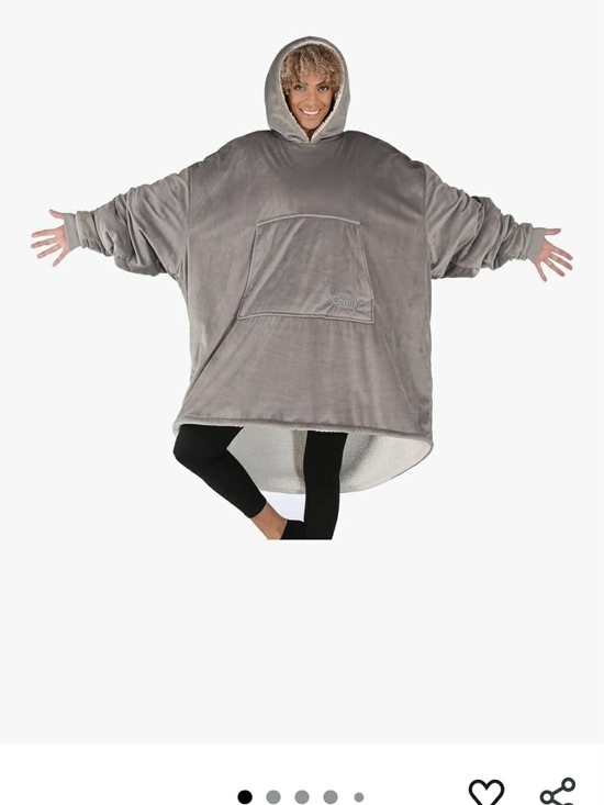 Jackets & Blazers - Comfy Microsuede Fleece Lined Snuggie Grey One Size NIB